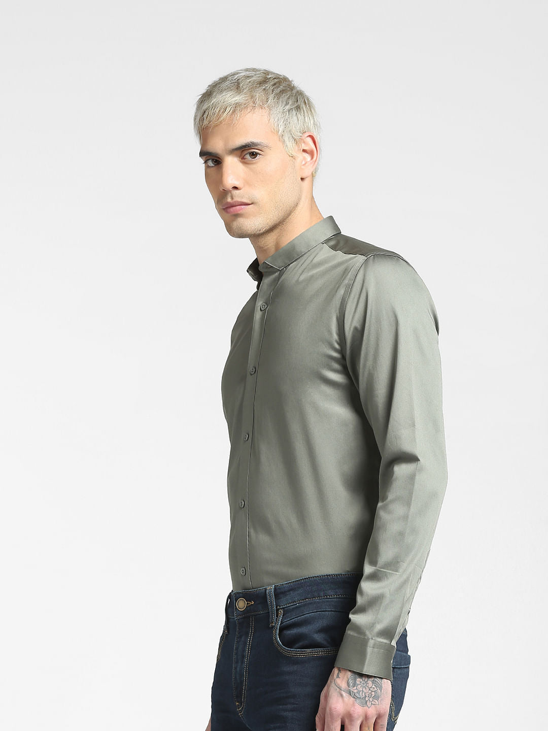 Light Grey Full Sleeves Shirt