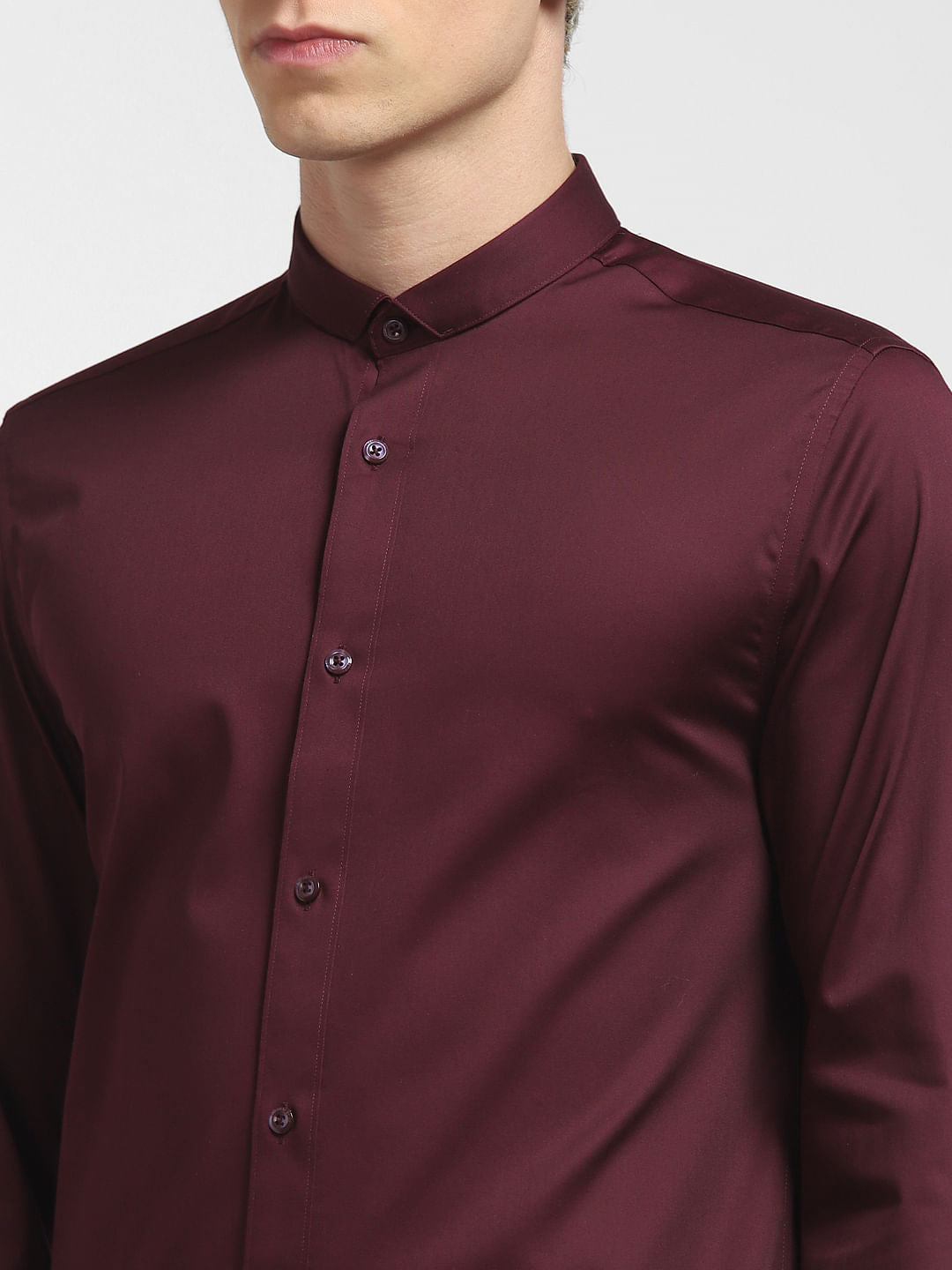 Burgundy Full Sleeves Shirt