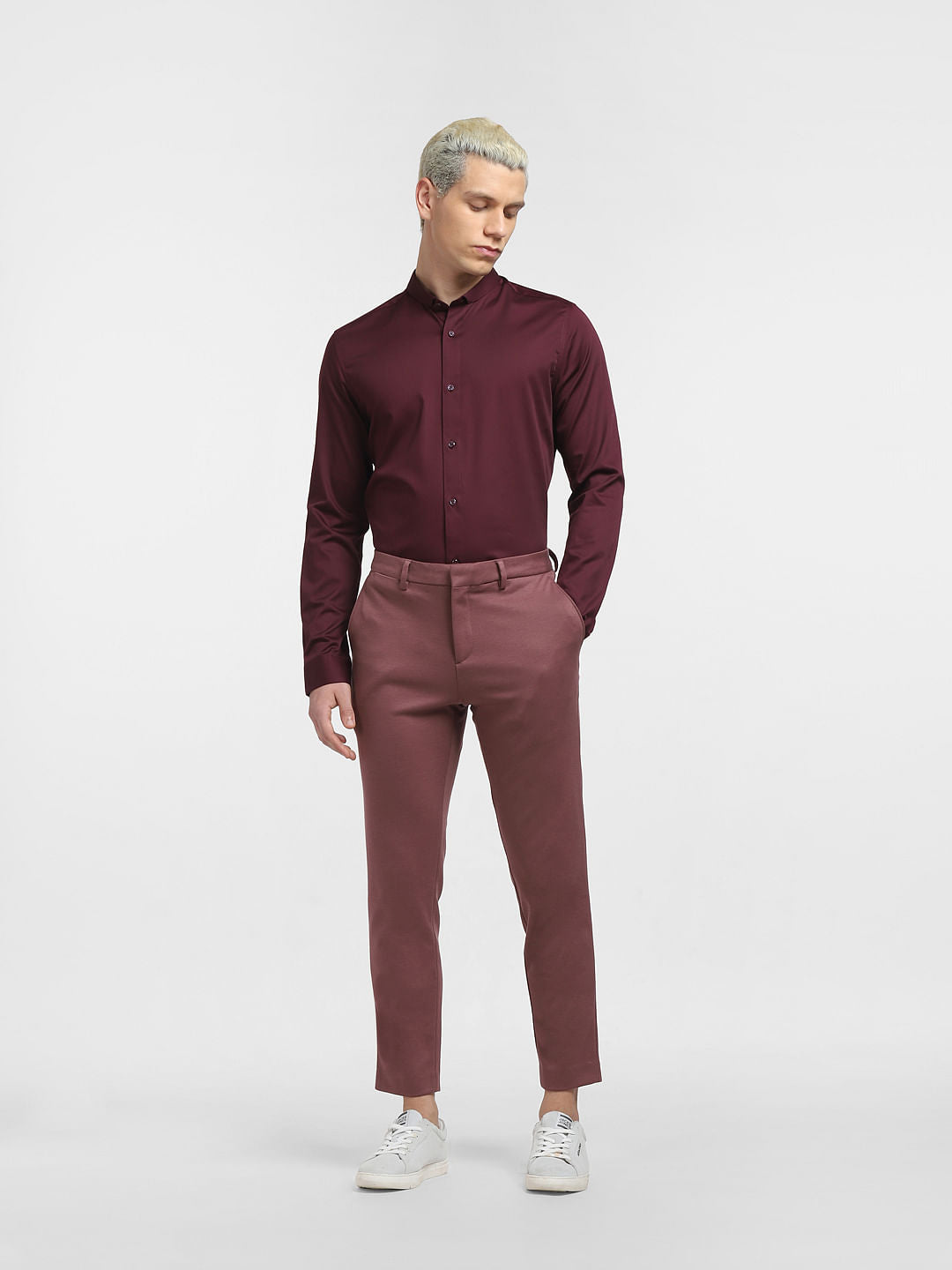 Burgundy Full Sleeves Shirt