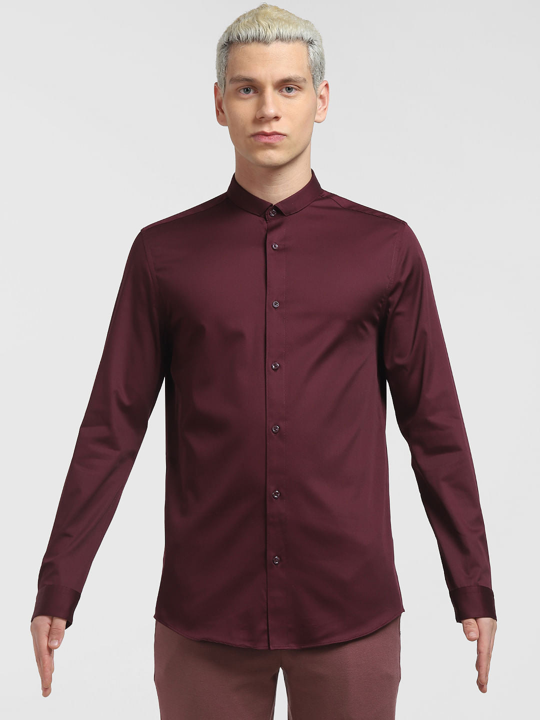 Burgundy Full Sleeves Shirt