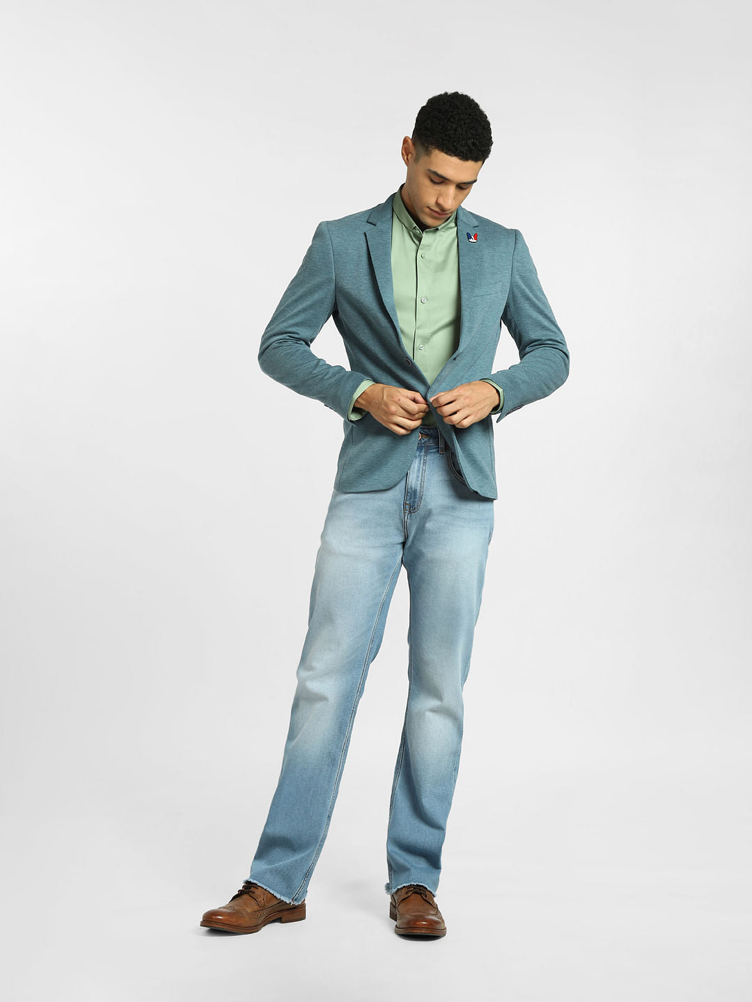 Light Green Full Sleeves Shirt - S