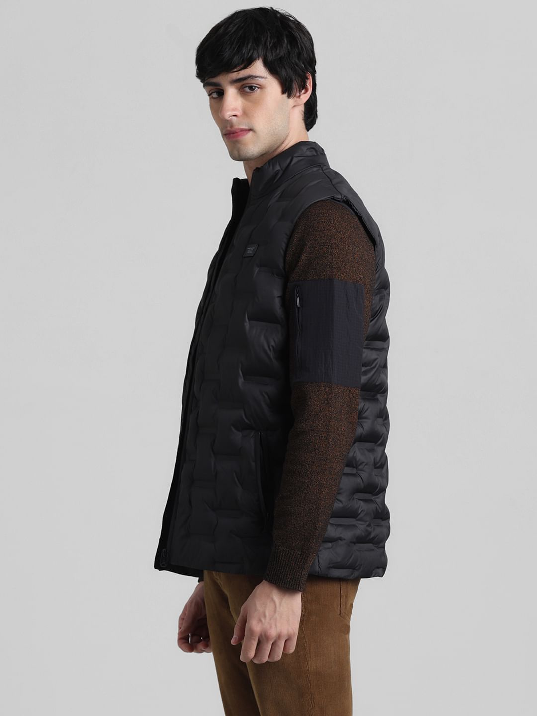 Black Sleeveless Puffer Vest