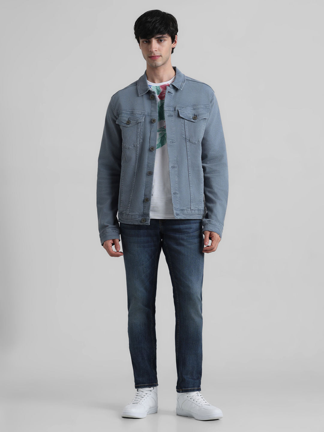 URBAN RACERS by JACK&JONES Grey Over-Dyed Casual Jacket