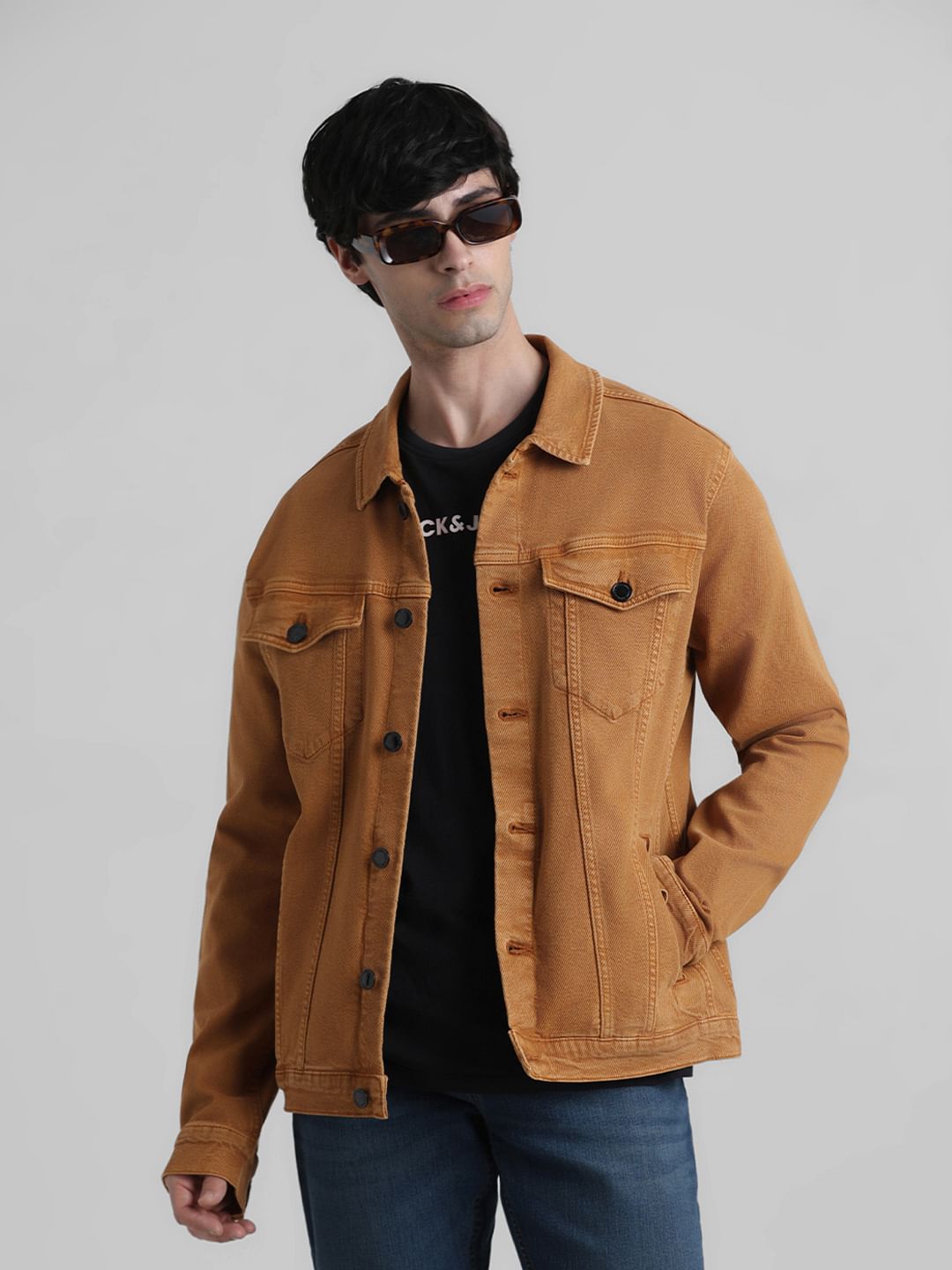 URBAN RACERS by JACK&JONES Dark Brown Over-Dyed Casual Jacket - S