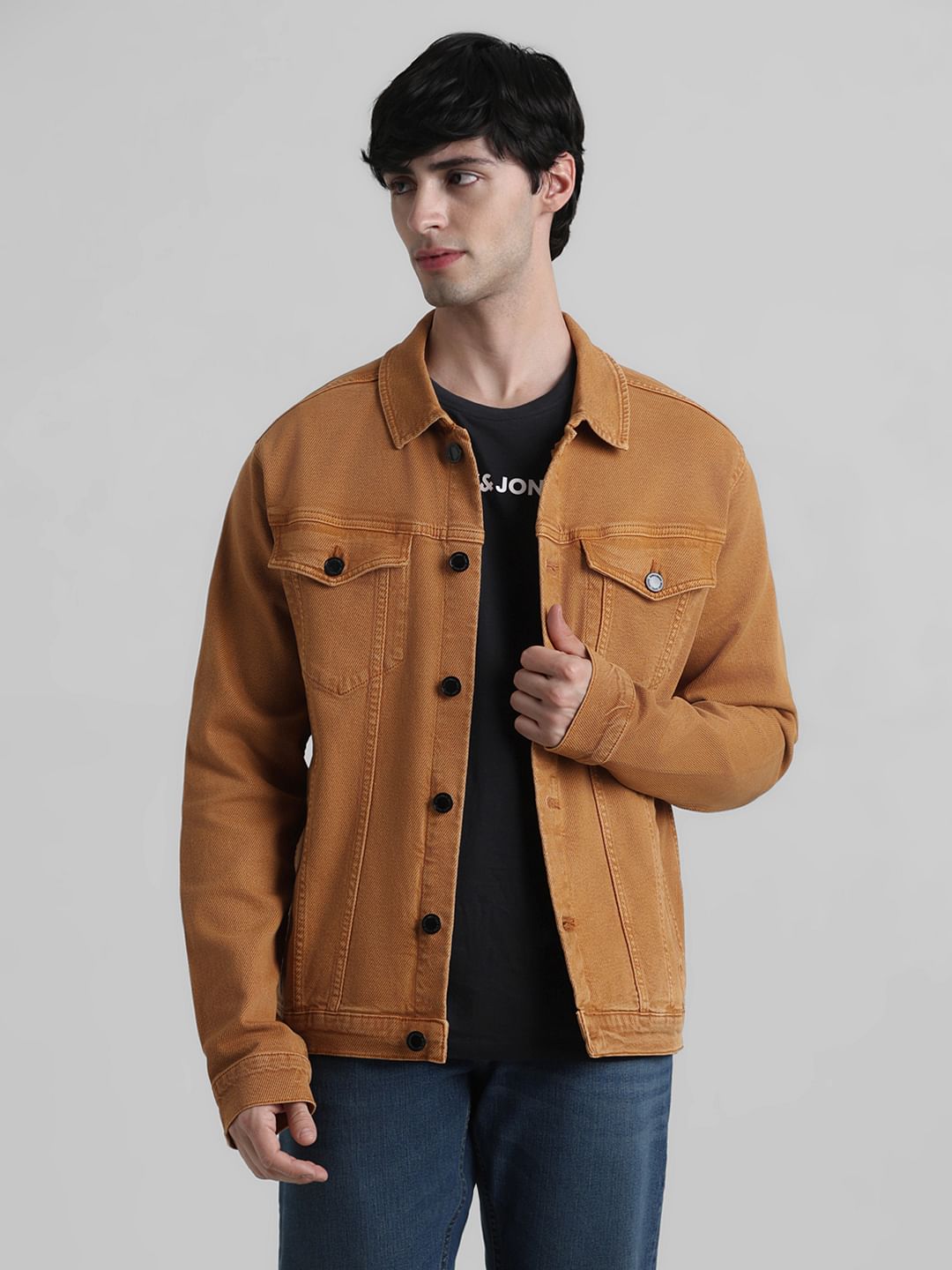 URBAN RACERS by JACK&JONES Dark Brown Over-Dyed Casual Jacket