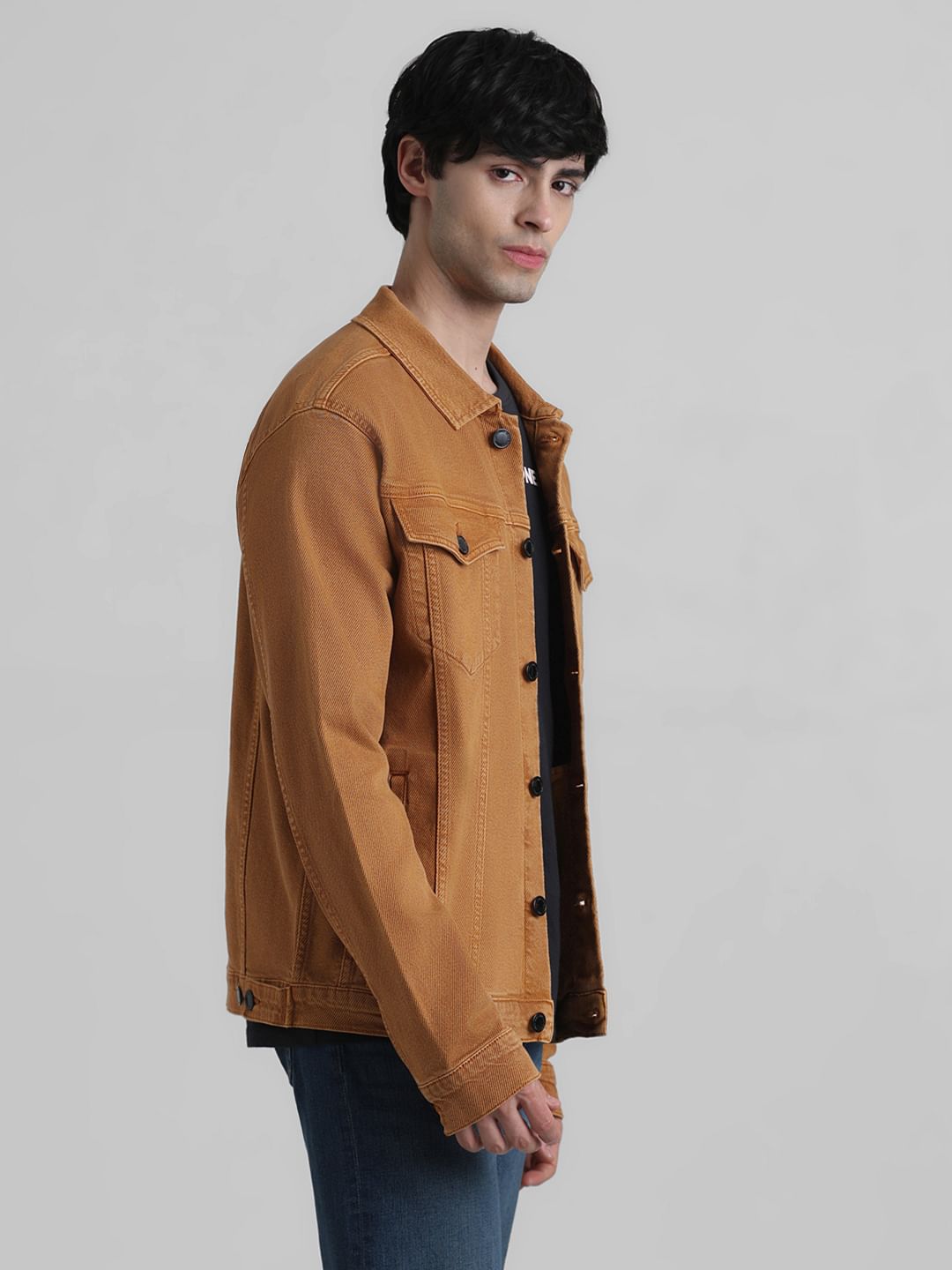 URBAN RACERS by JACK&JONES Dark Brown Over-Dyed Casual Jacket