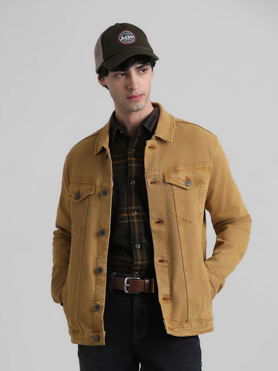 URBAN RACERS by JACK&JONES Light Brown Over-Dyed Casual Jacket