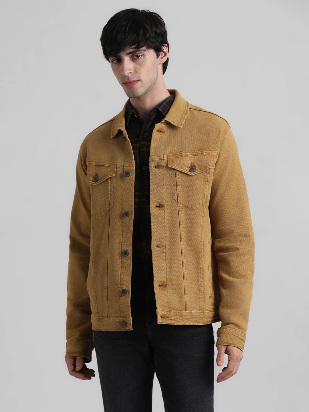 URBAN RACERS by JACK&JONES Light Brown Over-Dyed Casual Jacket