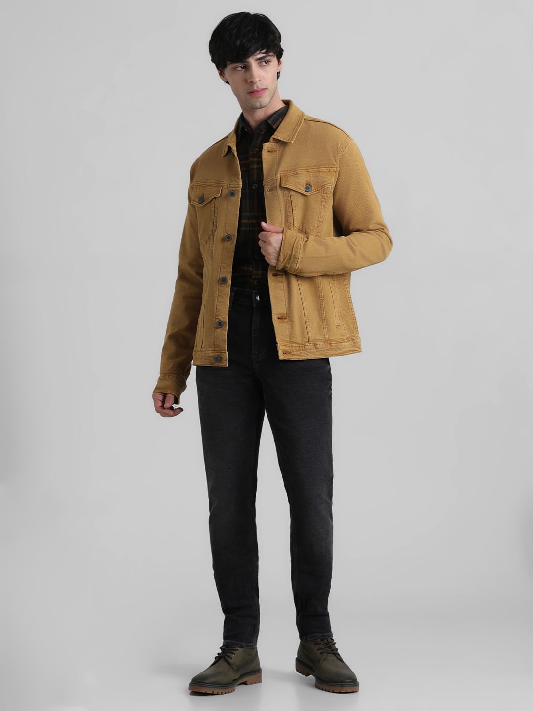 URBAN RACERS by JACK&JONES Light Brown Over-Dyed Casual Jacket