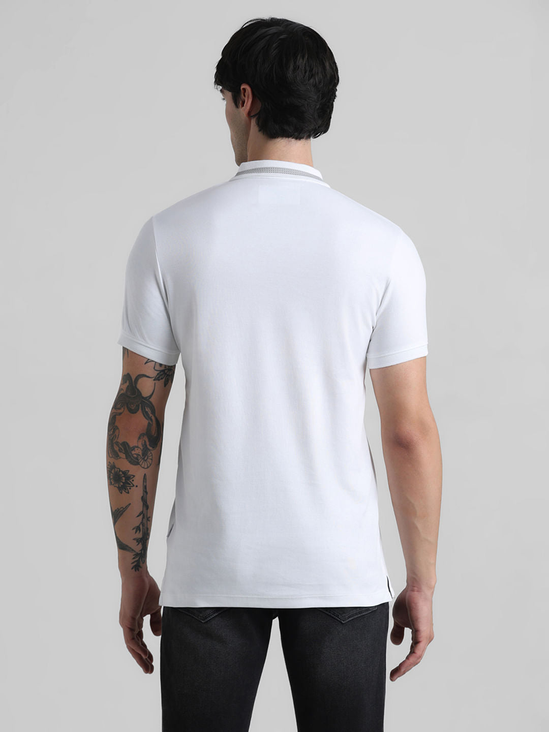 White Zip-Up Polo T-shirt