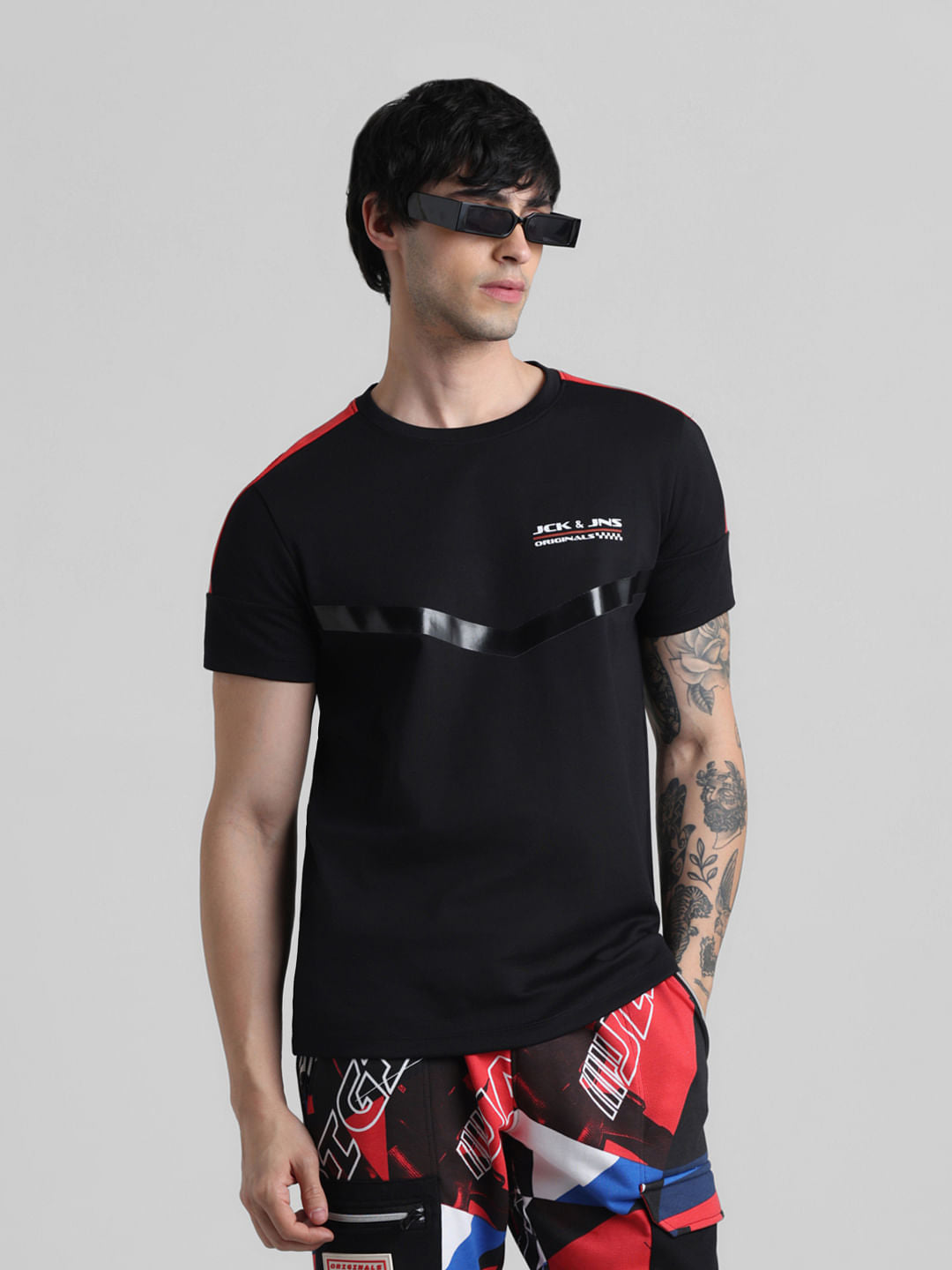 URBAN RACERS by Jack & Jones Black Crew Neck T-shirt - S