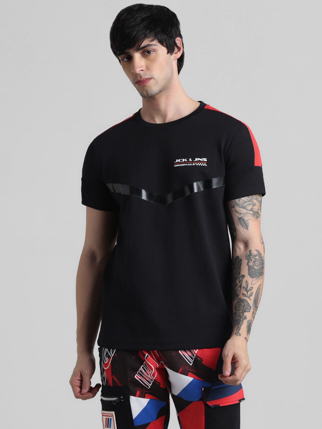 URBAN RACERS by Jack & Jones Black Crew Neck T-shirt