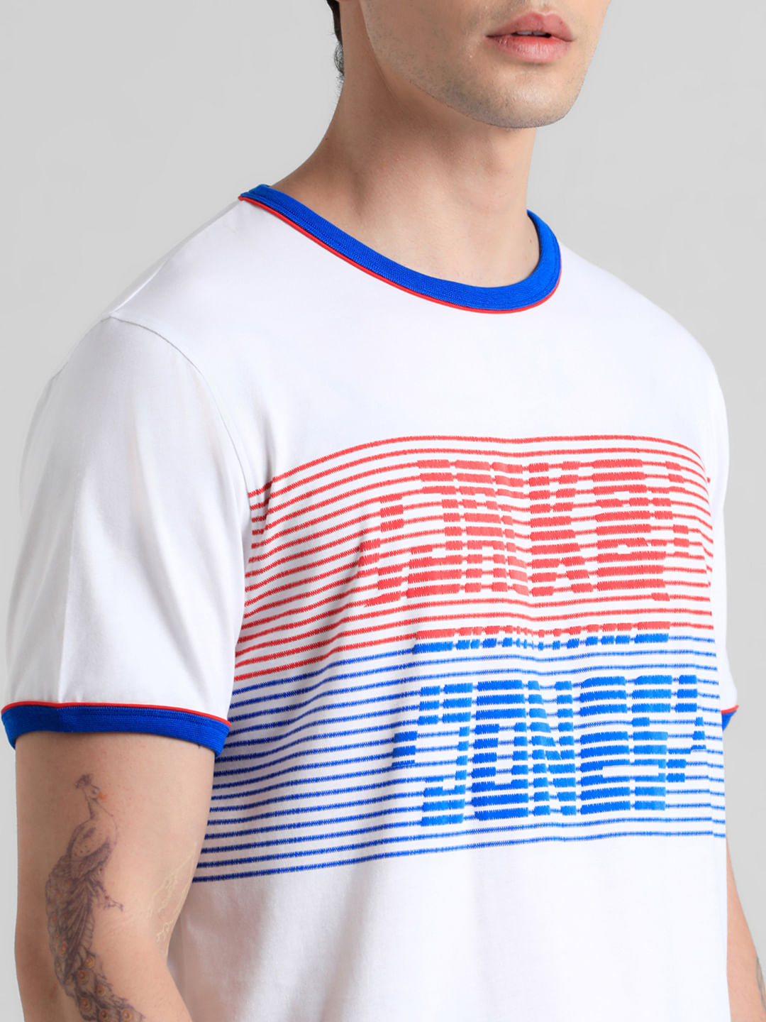 URBAN RACERS by JACK&JONES WHITE STRIPED T-SHIRT