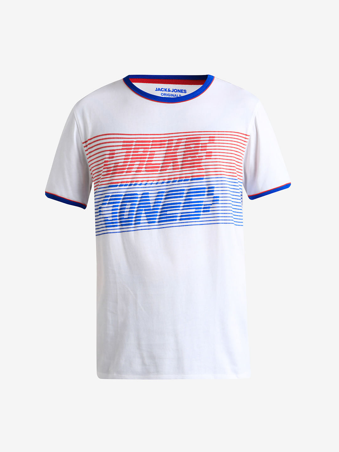 URBAN RACERS by JACK&JONES WHITE STRIPED T-SHIRT
