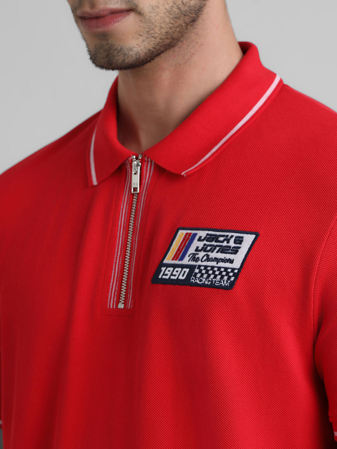 URBAN RACERS by JACK&JONES RED RACER BATCH POLO T-SHIRT