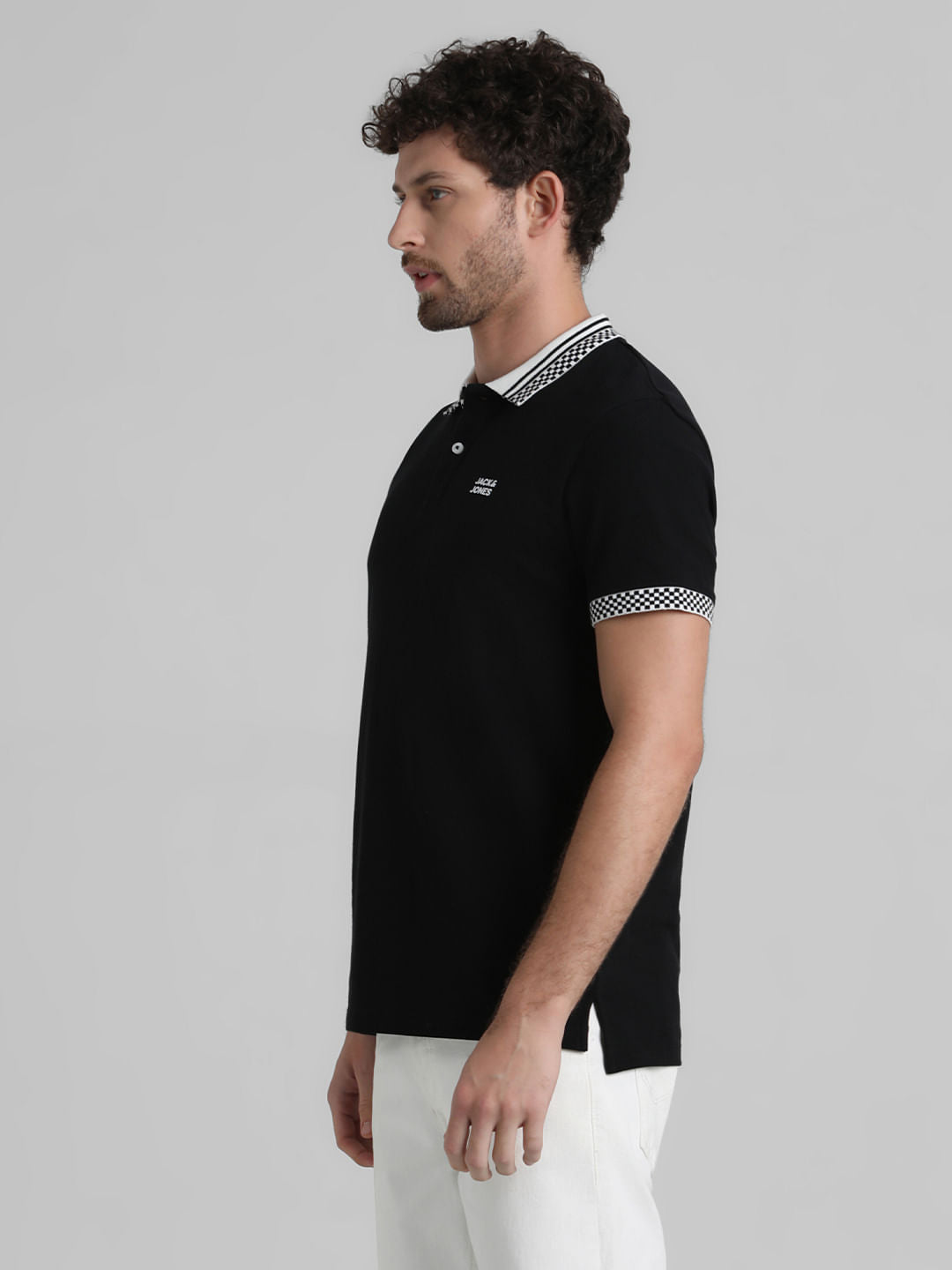 URBAN RACERS by JACK&JONES BLACK CONTRAST TIPPING POLO