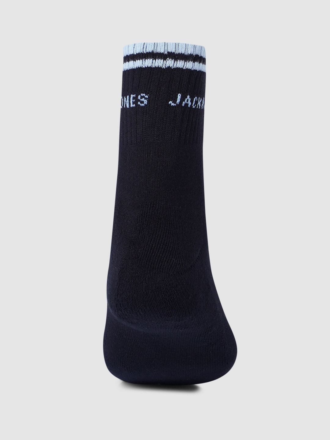Pack Of 3 Blue Terry Mid Length Socks