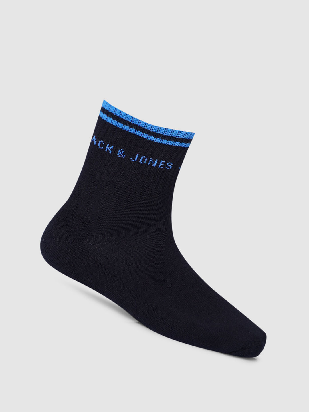 Pack Of 3 Blue Terry Mid Length Socks