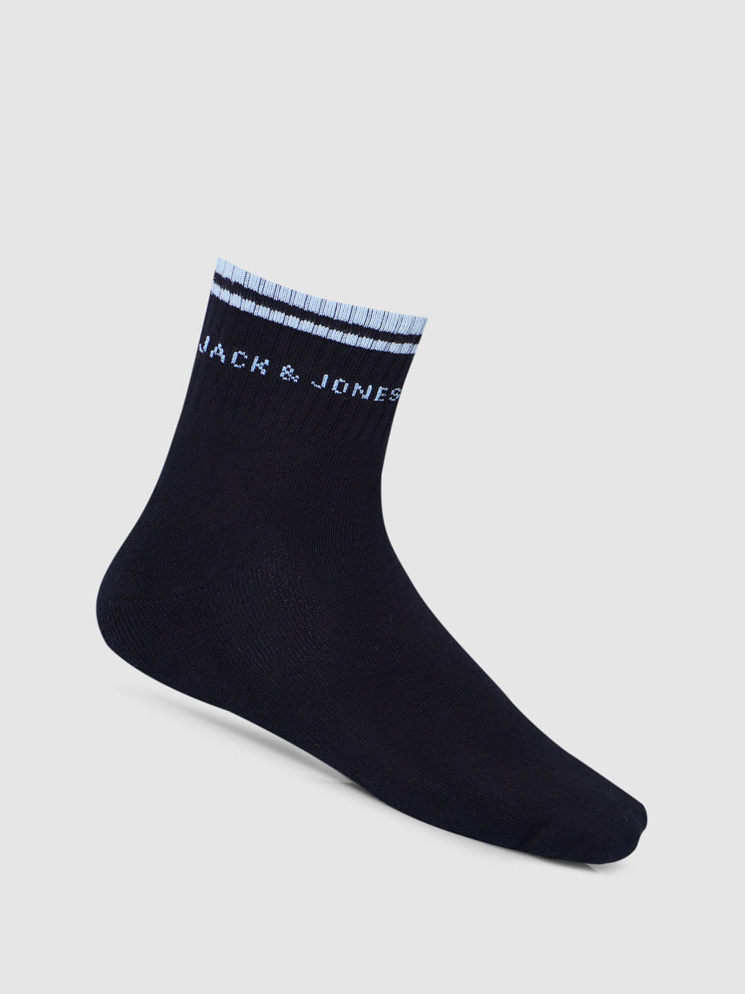 Pack Of 3 Blue Terry Mid Length Socks