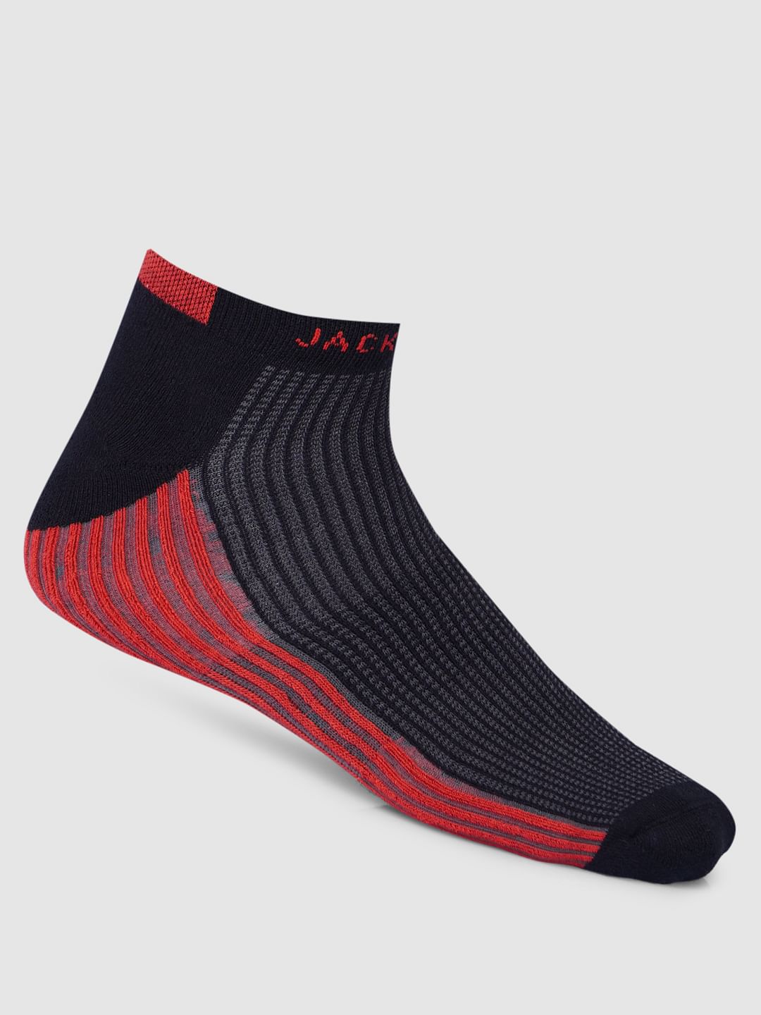 Pack Of 3 Colourblocked Terry Ankle Length Socks