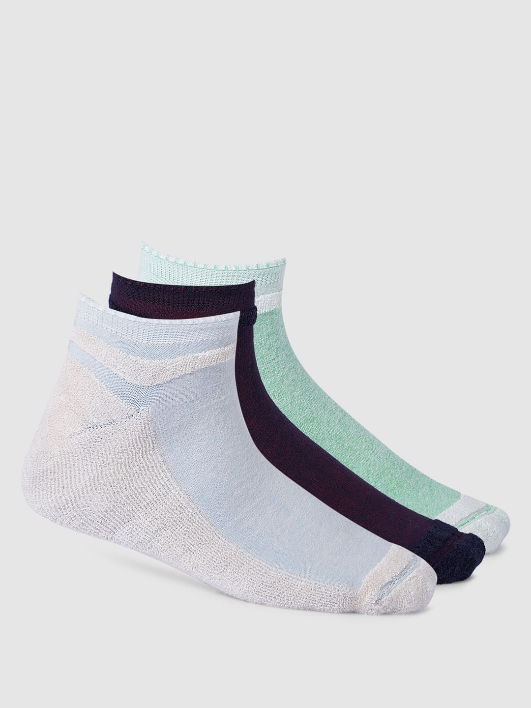 Pack Of 3 Reversible Terry Socks - ONE