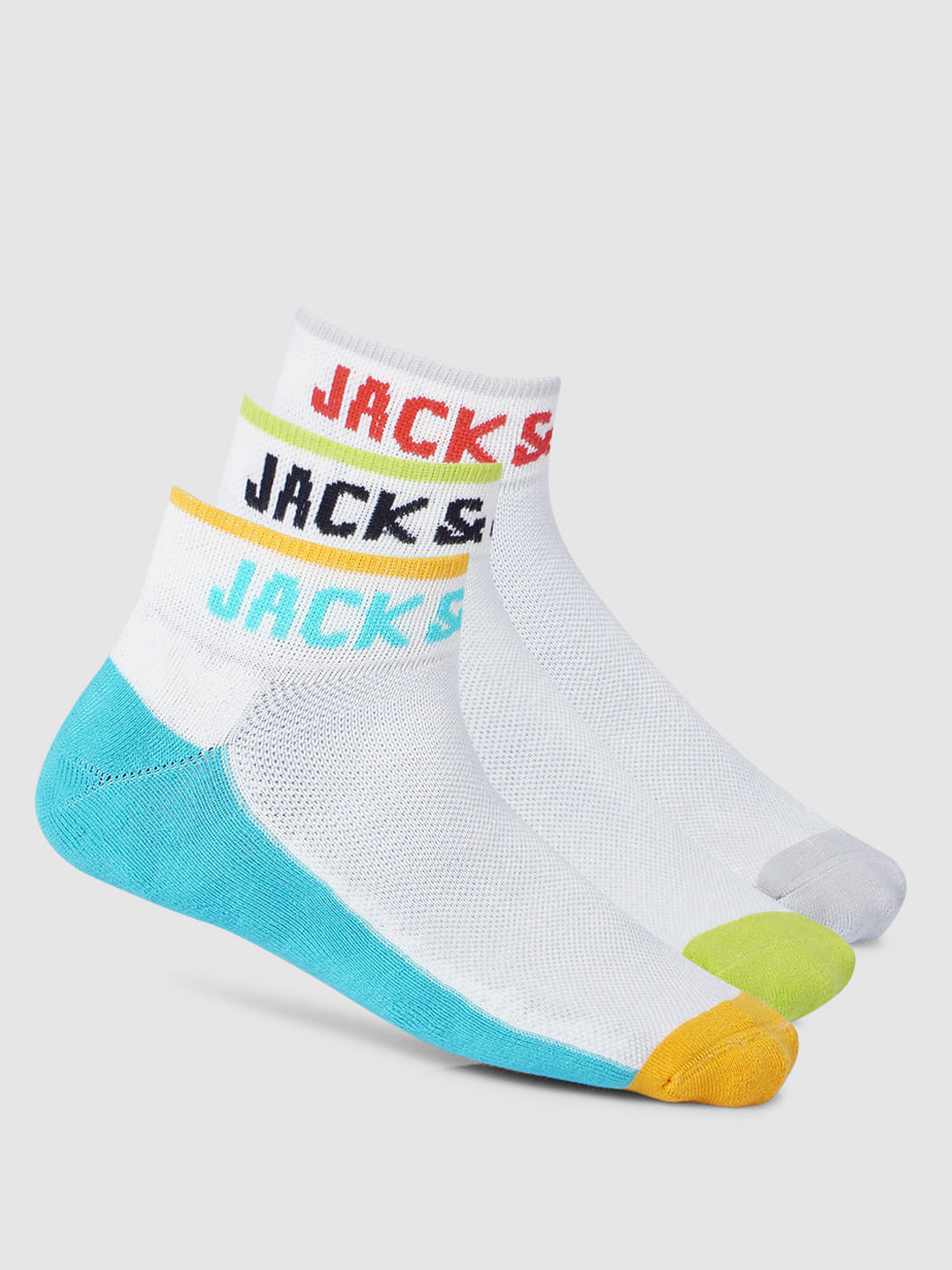 Pack Of 3 White Terry Ankle Length Socks - ONE