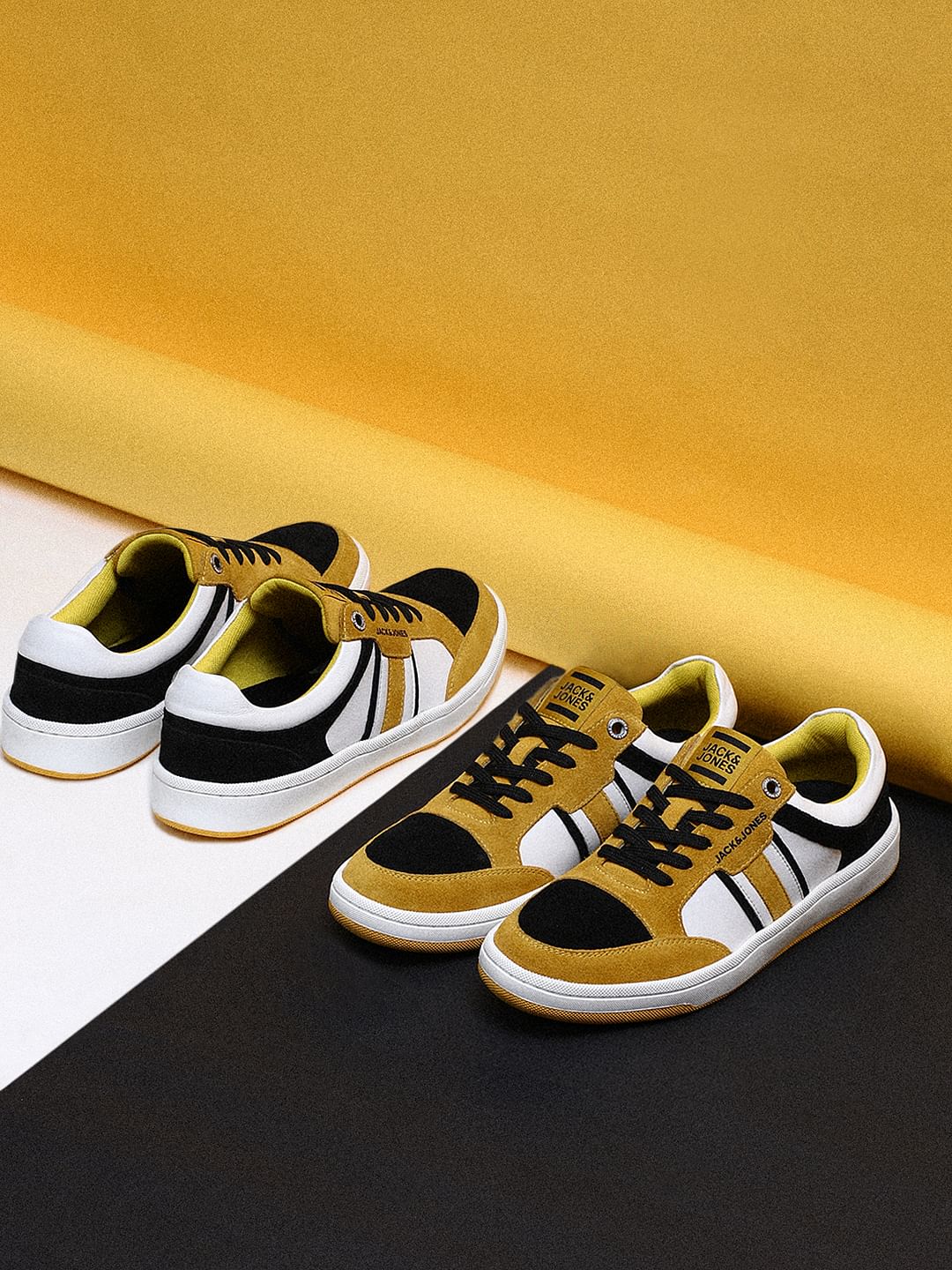 Yellow Suede Lace-Up Sneakers - 41