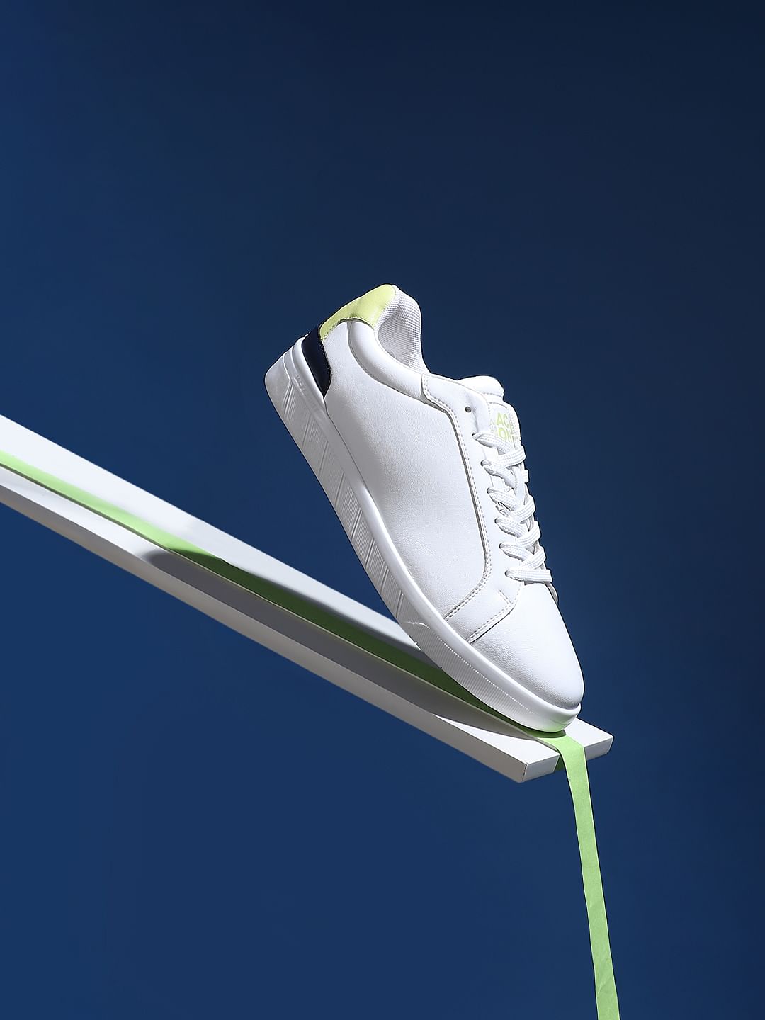 White Lace-Up Skater Sneakers