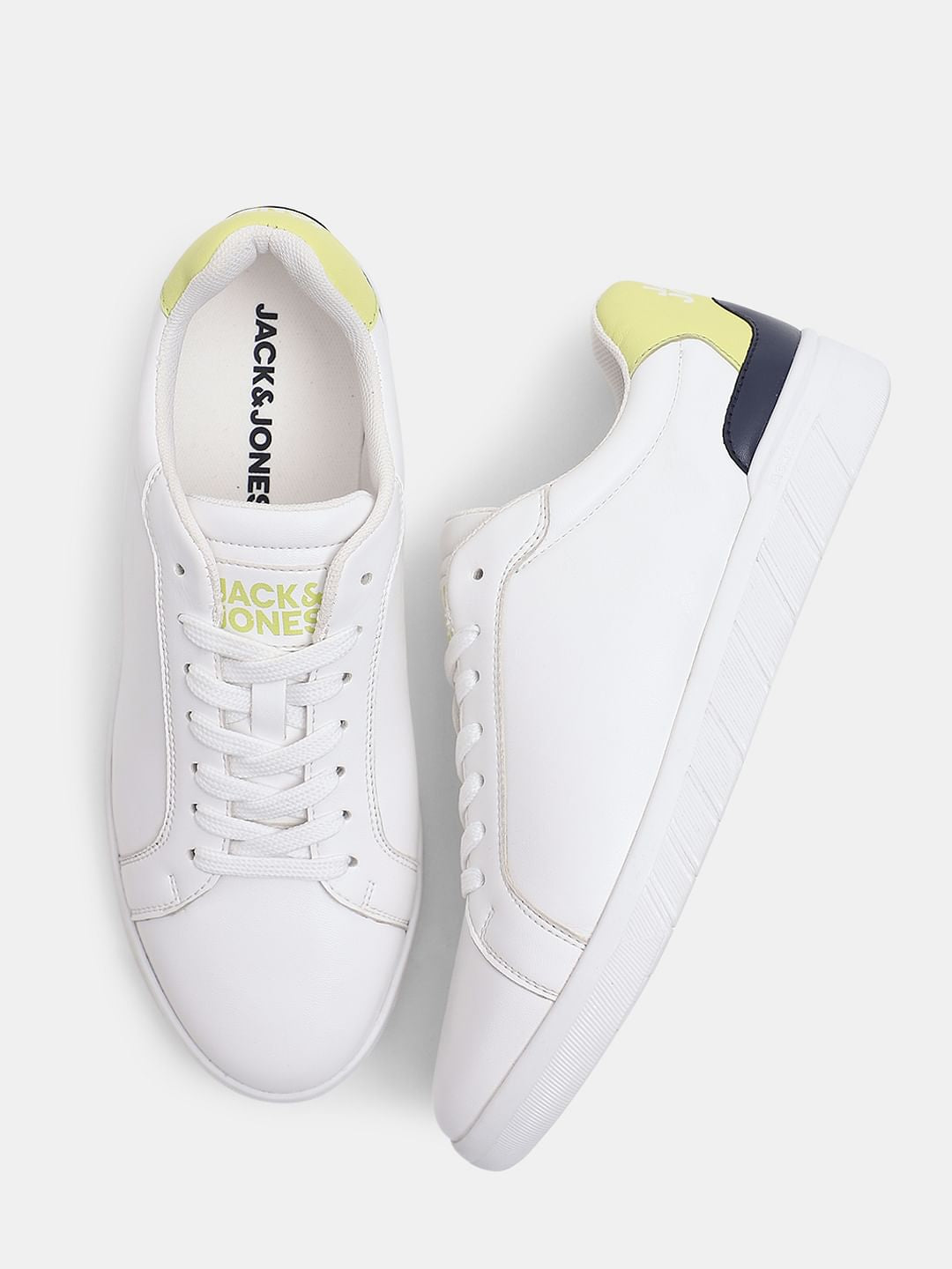 White Lace-Up Skater Sneakers