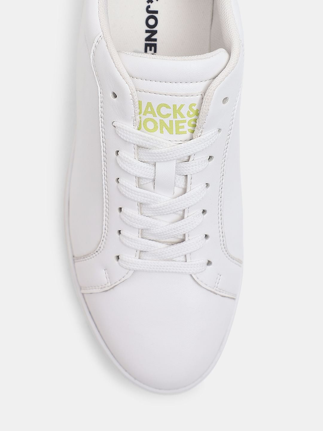 White Lace-Up Skater Sneakers