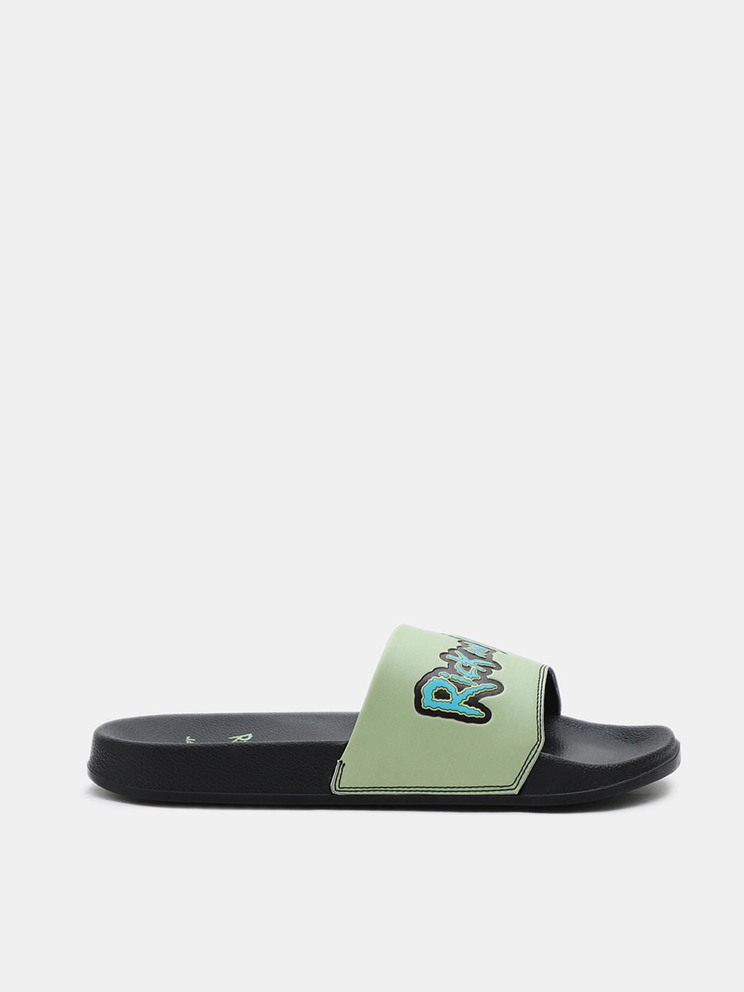 X Rick & Morty Black Typographic Print Sliders