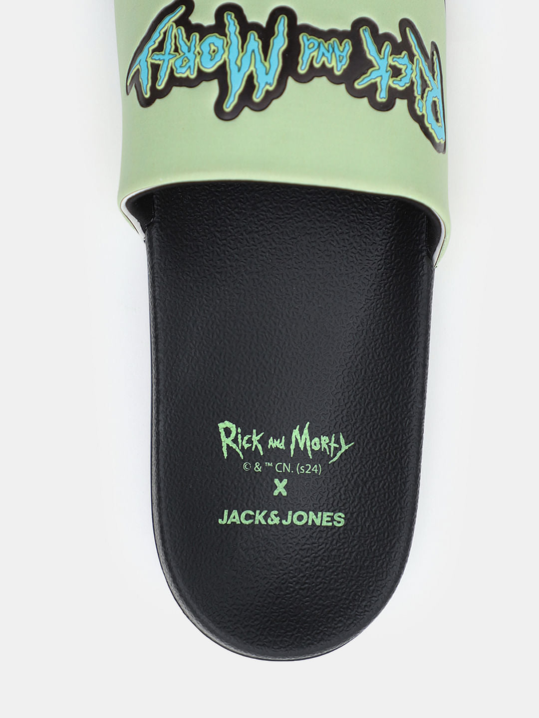 X Rick & Morty Black Typographic Print Sliders