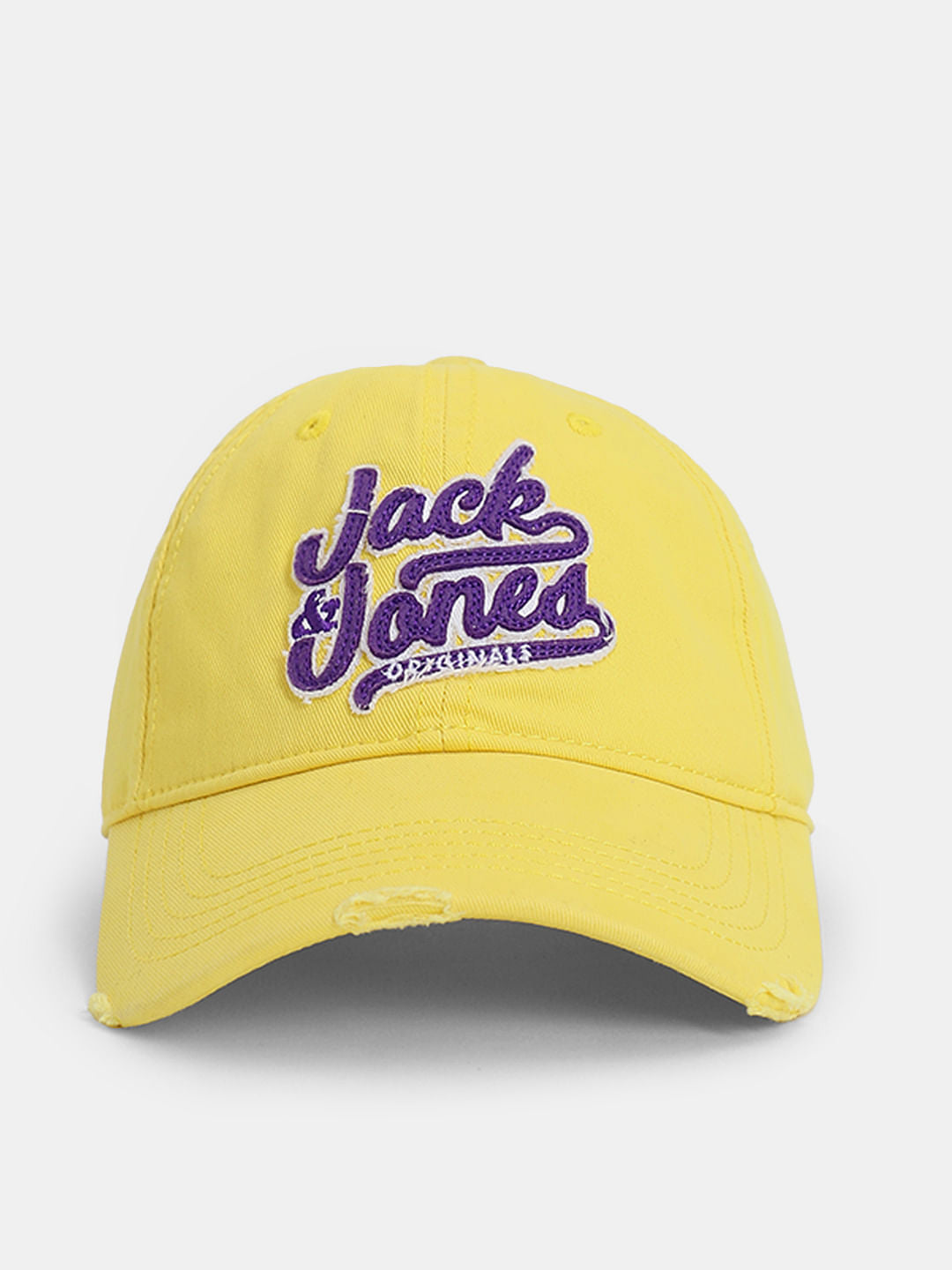 Yellow Embroidered Logo Varsity Cap - ONE