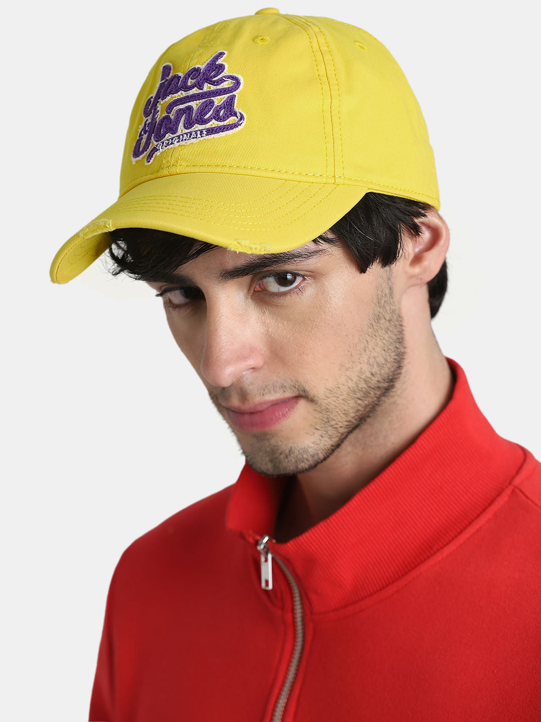 Yellow Embroidered Logo Varsity Cap