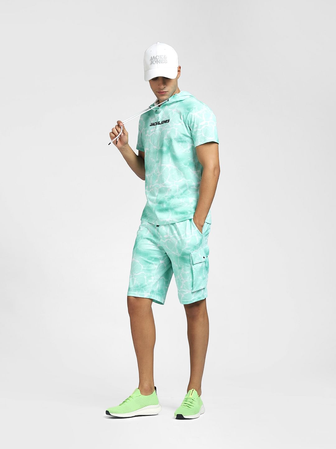 Green Tie Dye Co-ord Shorts - S