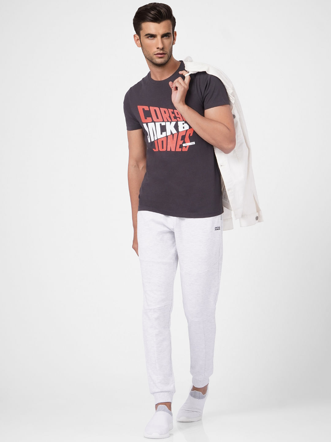 Light Grey Low Rise Trackpants - S