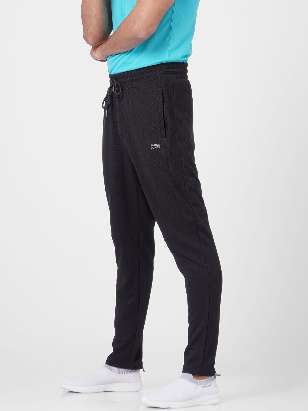 Black Low Rise Trackpants