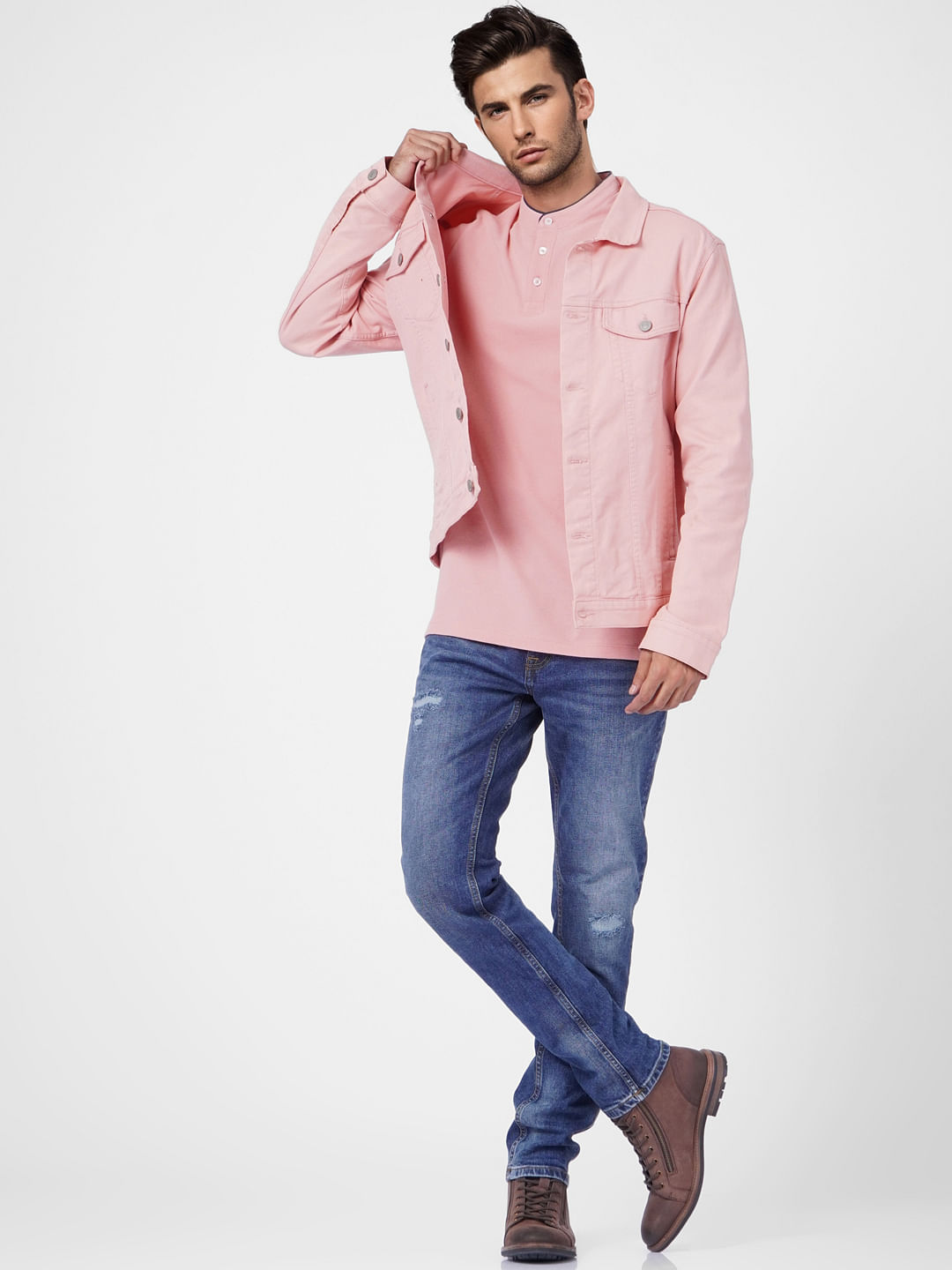 Pink Logo Print Polo T-shirt - S