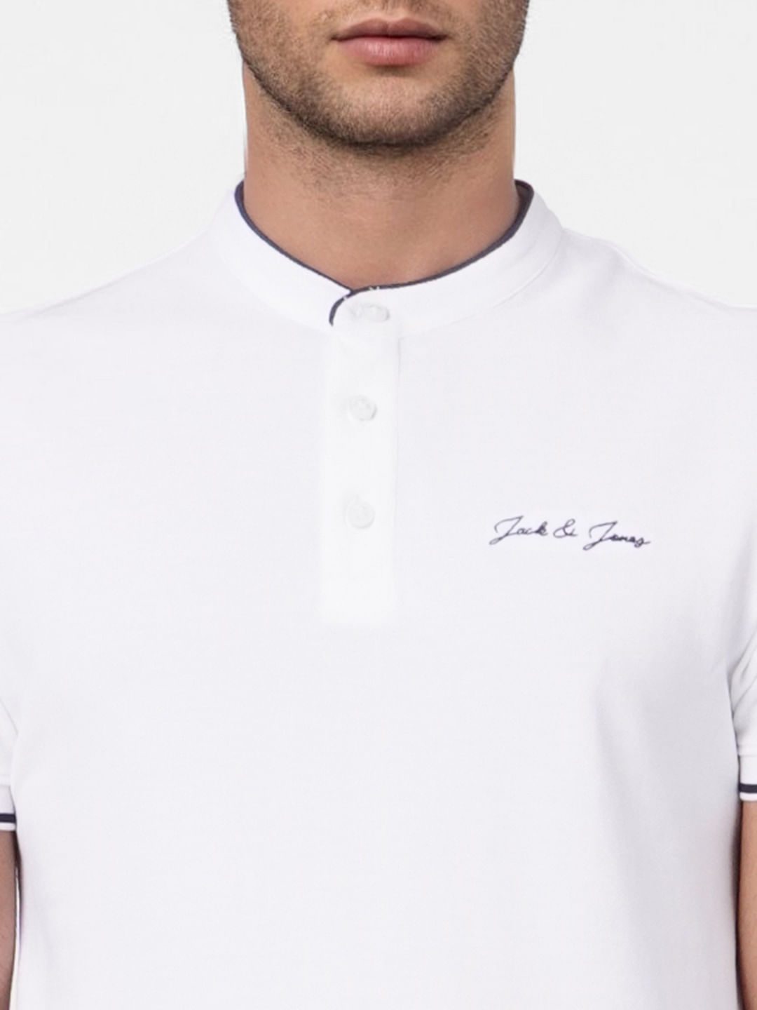 White Logo Print Polo T-shirt