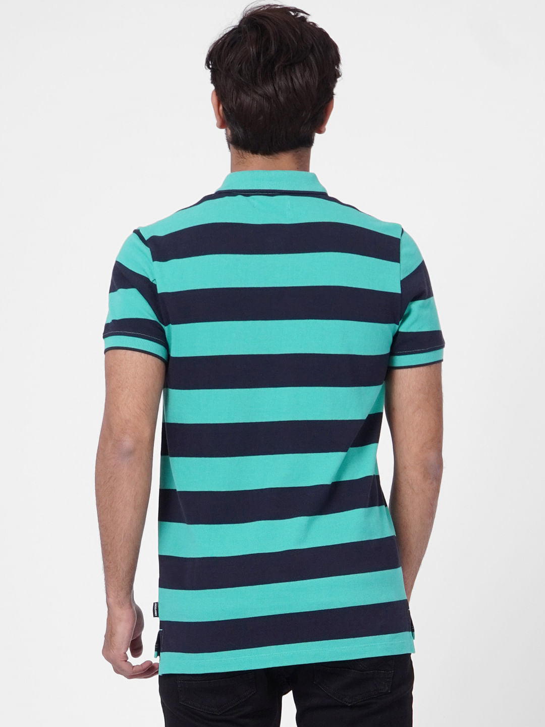 Green Striped Polo T-shirt