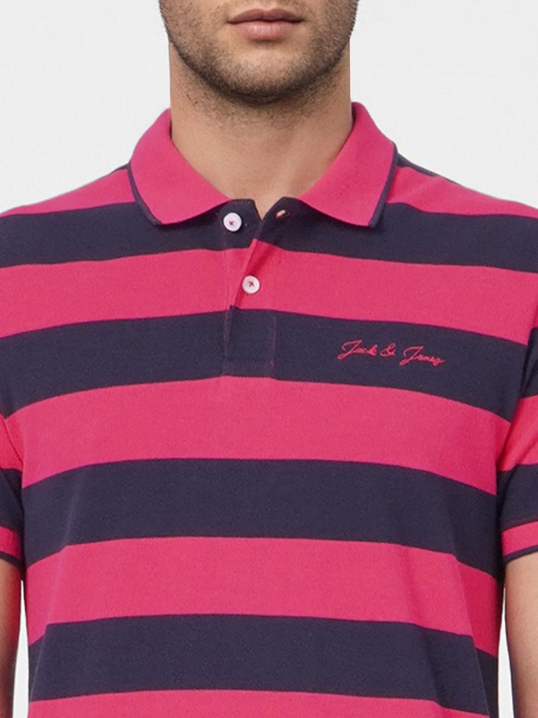 Purple Striped Polo T-shirt