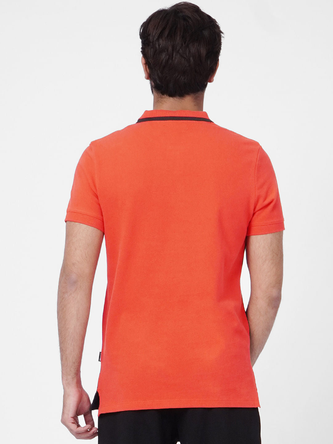 Red Colourblocked Polo T-shirt