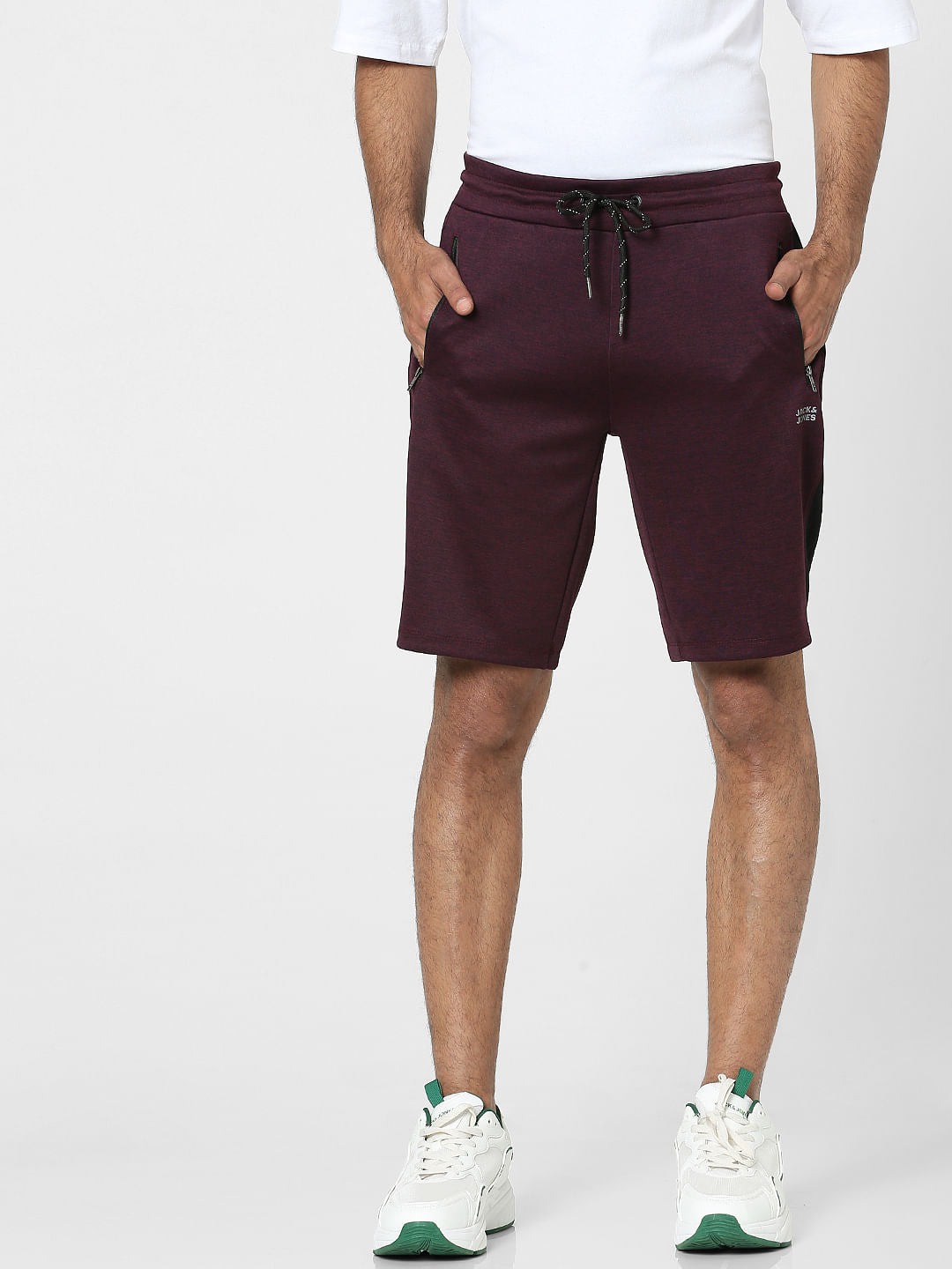 Maroon Mid Rise Sweatshorts