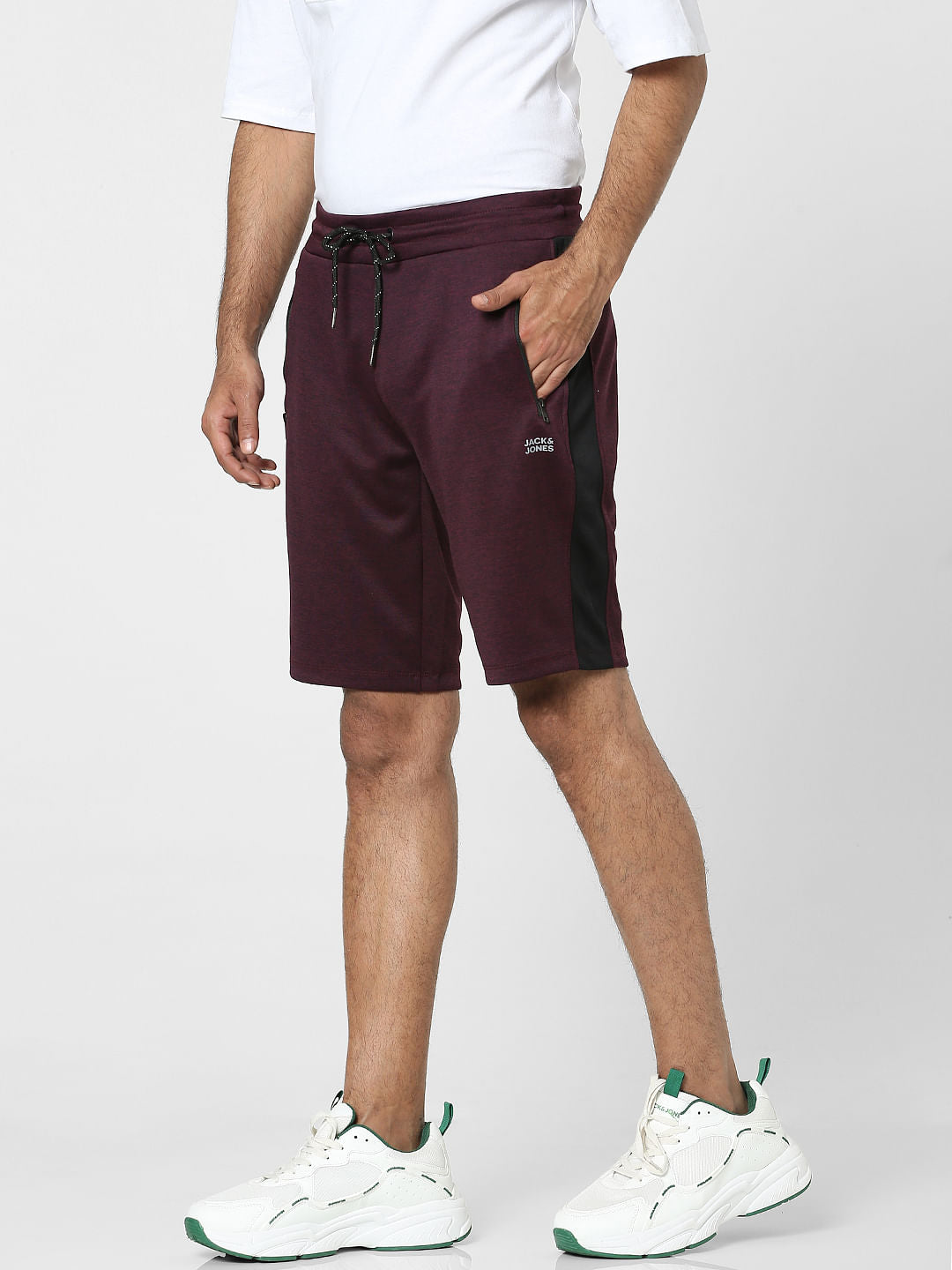 Maroon Mid Rise Sweatshorts