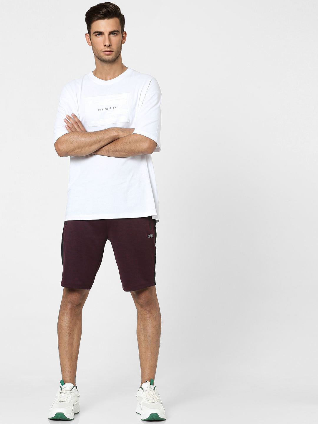 Maroon Mid Rise Sweatshorts