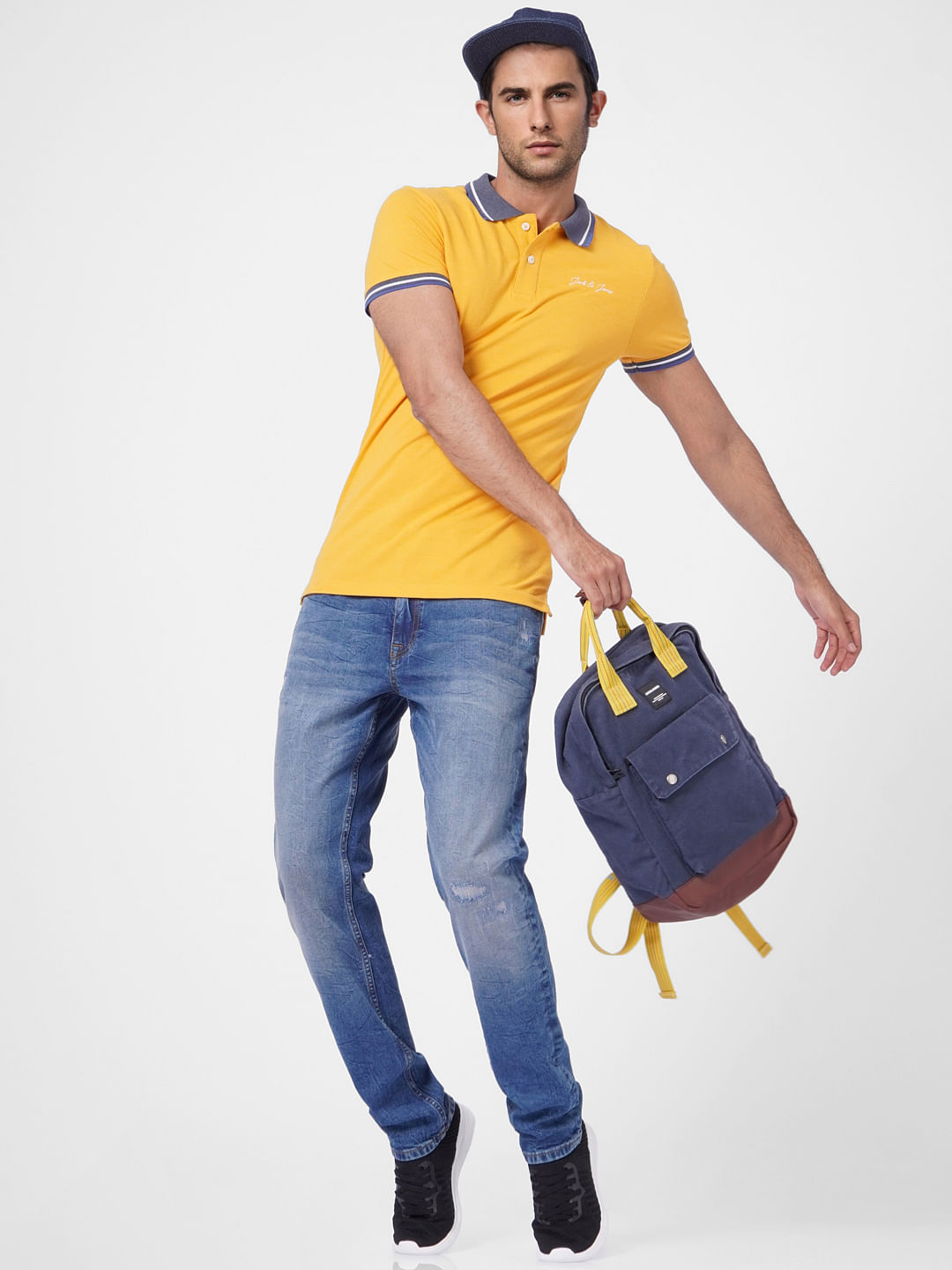 Bright Yellow Contrast Tipping Polo T-shirt