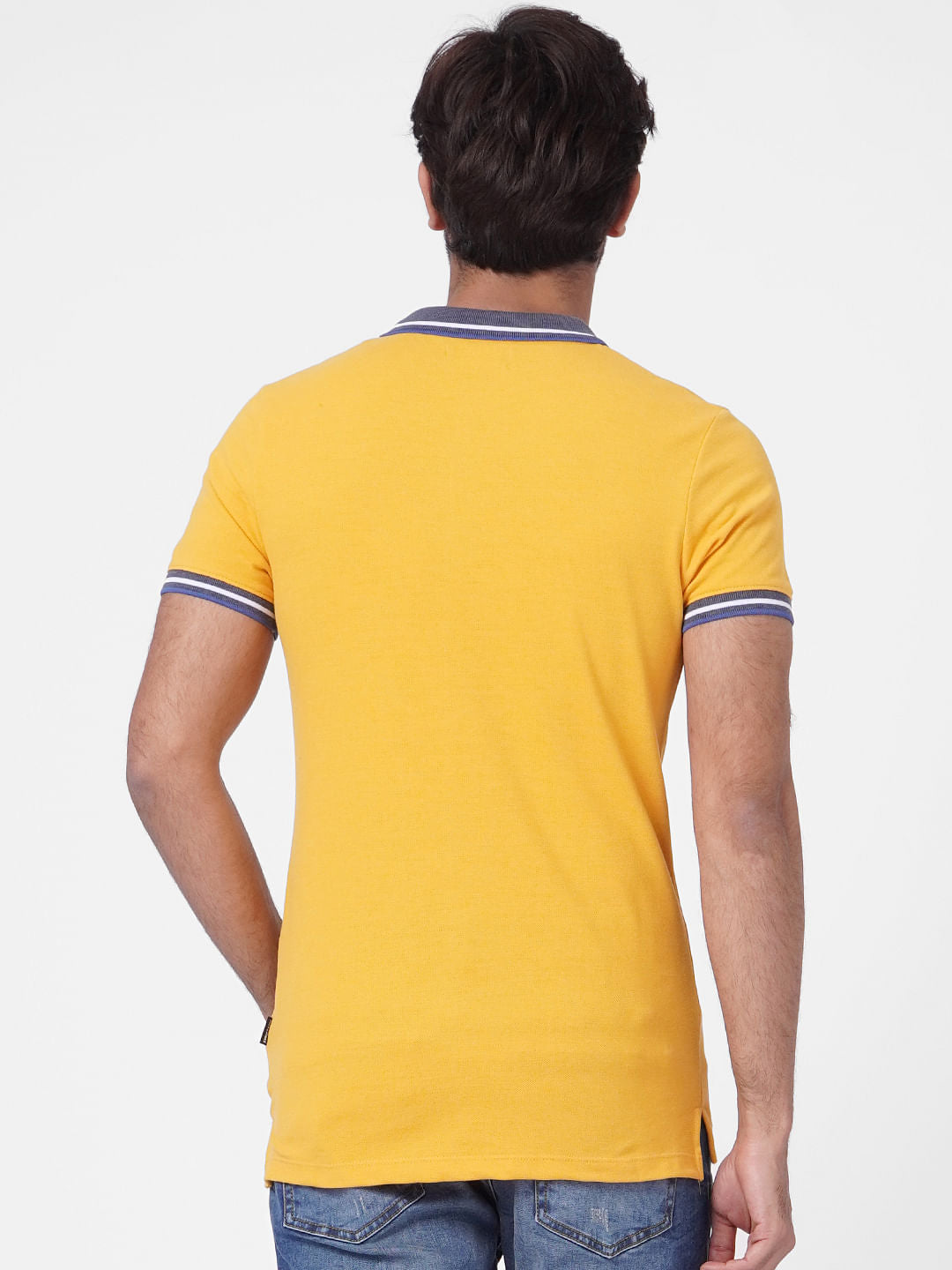 Bright Yellow Contrast Tipping Polo T-shirt
