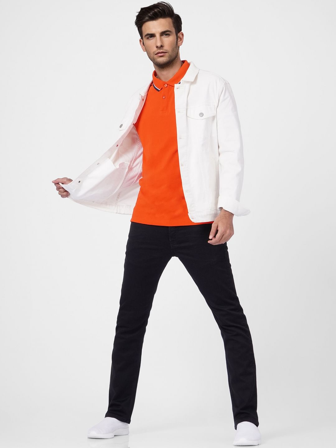 Red Contrast Tipping Polo T-shirt - S