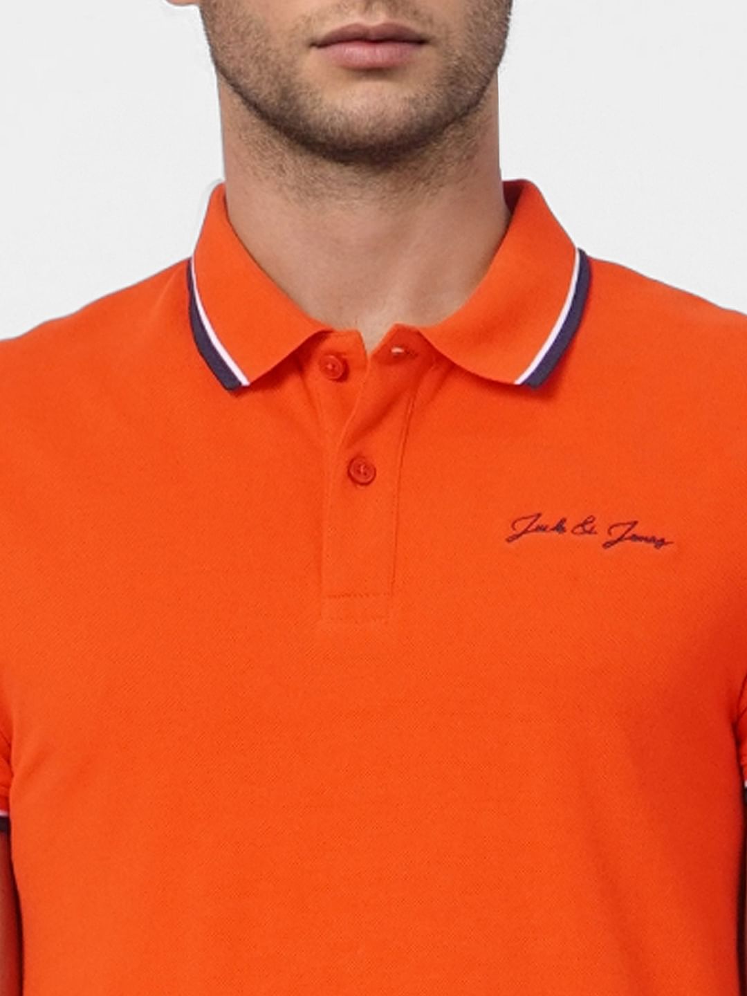 Red Contrast Tipping Polo T-shirt