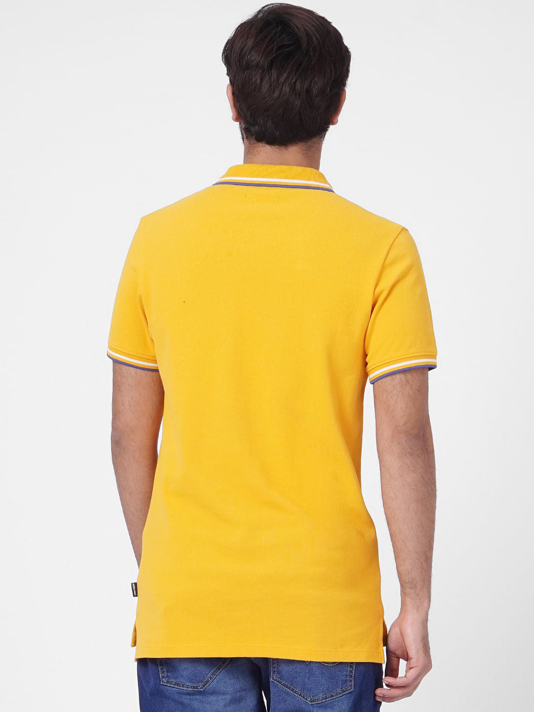 Yellow Contrast Tipping Polo T-shirt